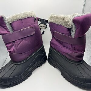 Purple and Black Kids Snow Boots